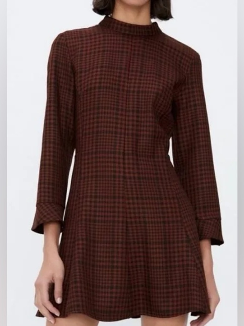 Small Zara fit and flare red and black plaid dress